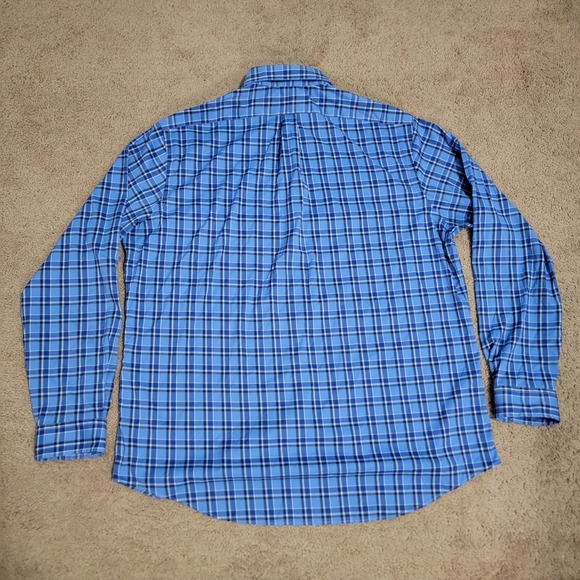 Polo Ralph Lauren Performance Shirt Mens XXL Blue Plaid Long Sleeve Nylon Blend - Picture 3 of 6